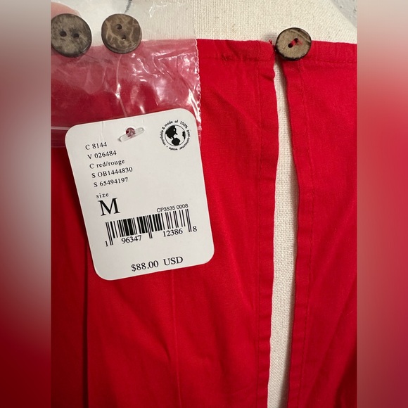 Free People Feeling Fabulous Mini Red Dress V neck NWT Size M - Picture 8 of 8